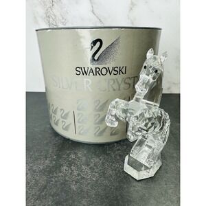RARE SWAROVSKI CRYSTAL FIGURINE WHITE STALLION 4" HORSE 174